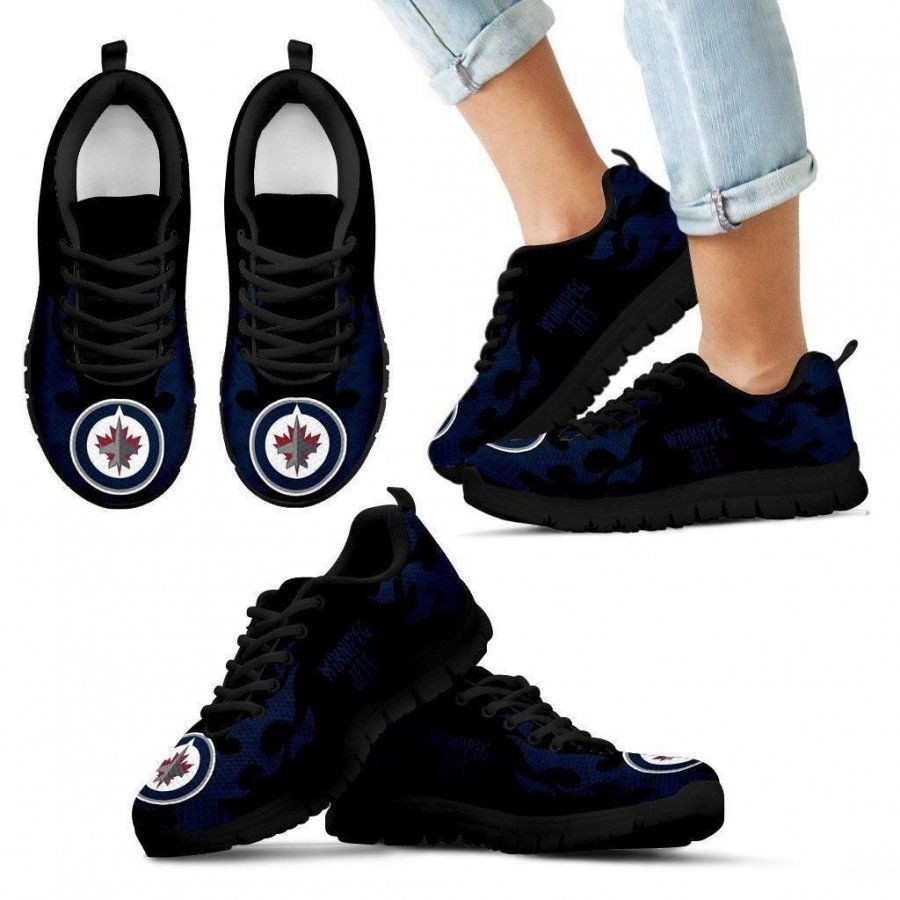 Tribal Flames Pattern Winnipeg Jets Sneakers #606