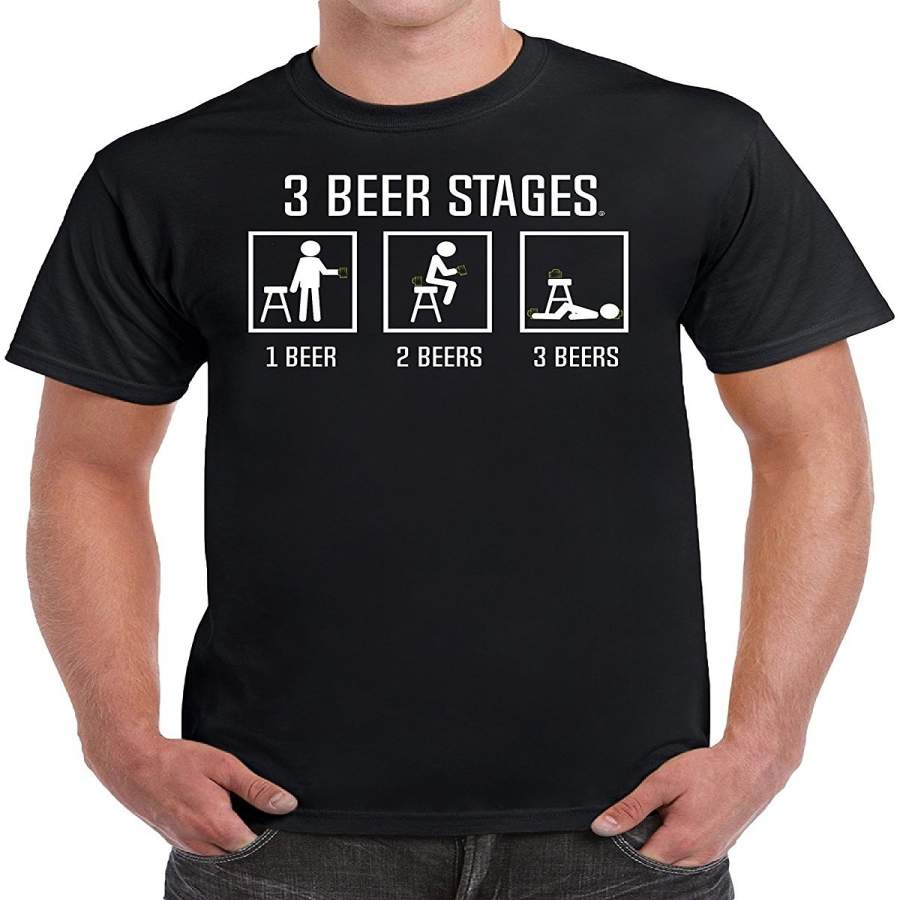 Three Beer Stages Men’S Funny T-Shirt Graphic T-Shirt