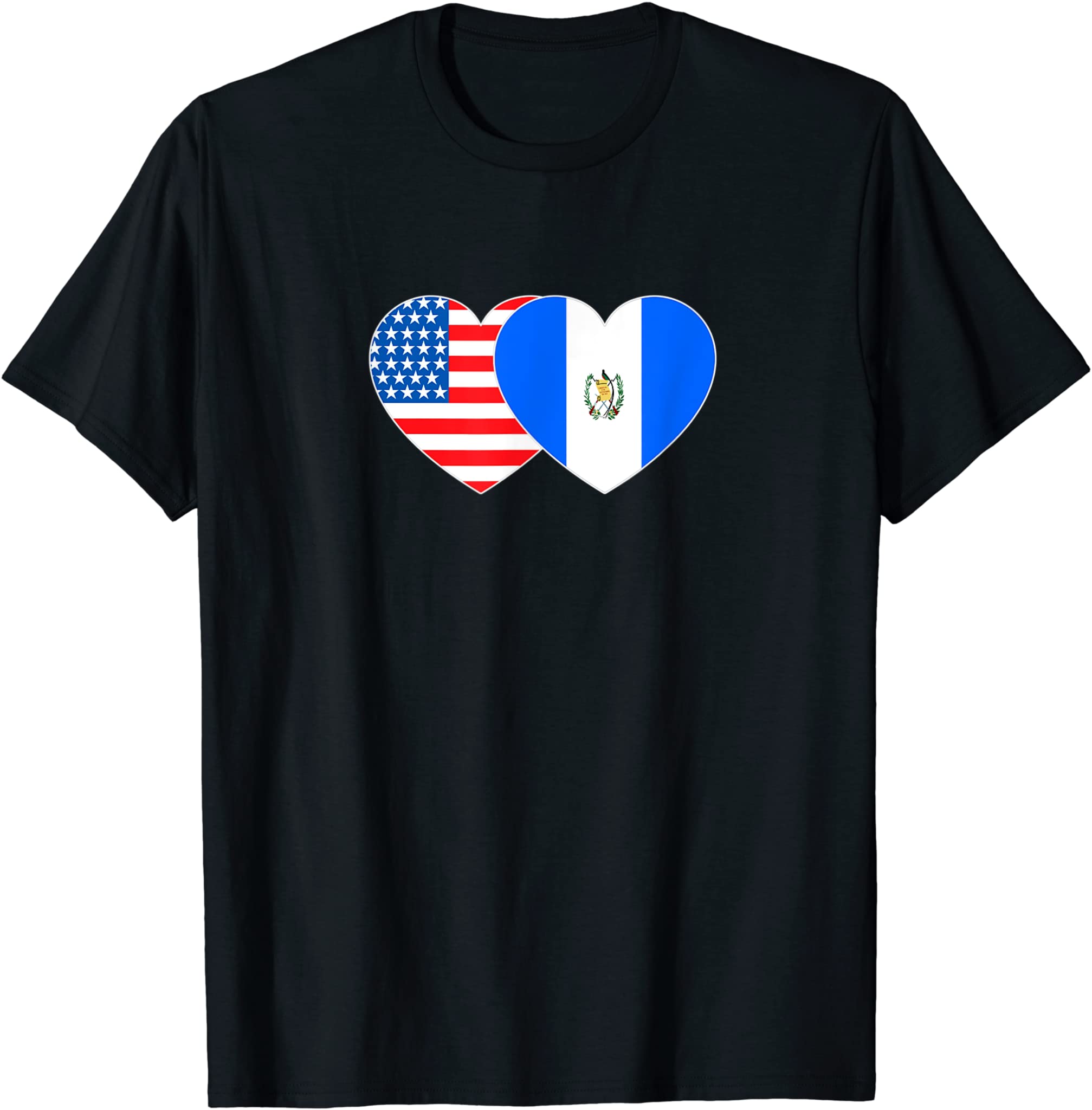 Guatemala and USA Flag Twin Heart for Guatemalan Americans T-Shirt