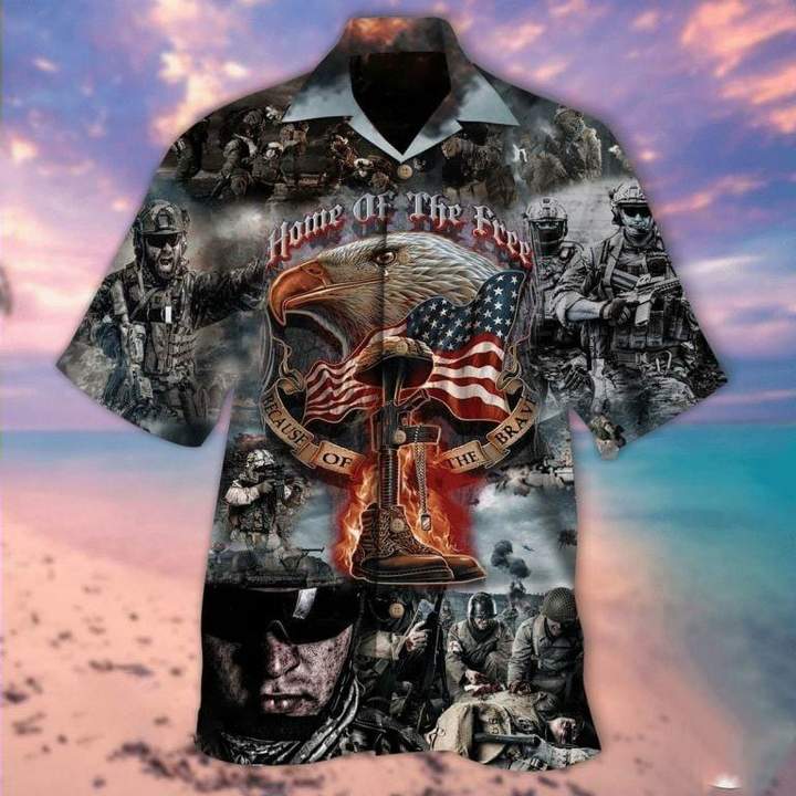 Veteran Eagle Home Of The Free Hawaiian Shirt | For Men & Women | Adult | Hw8430