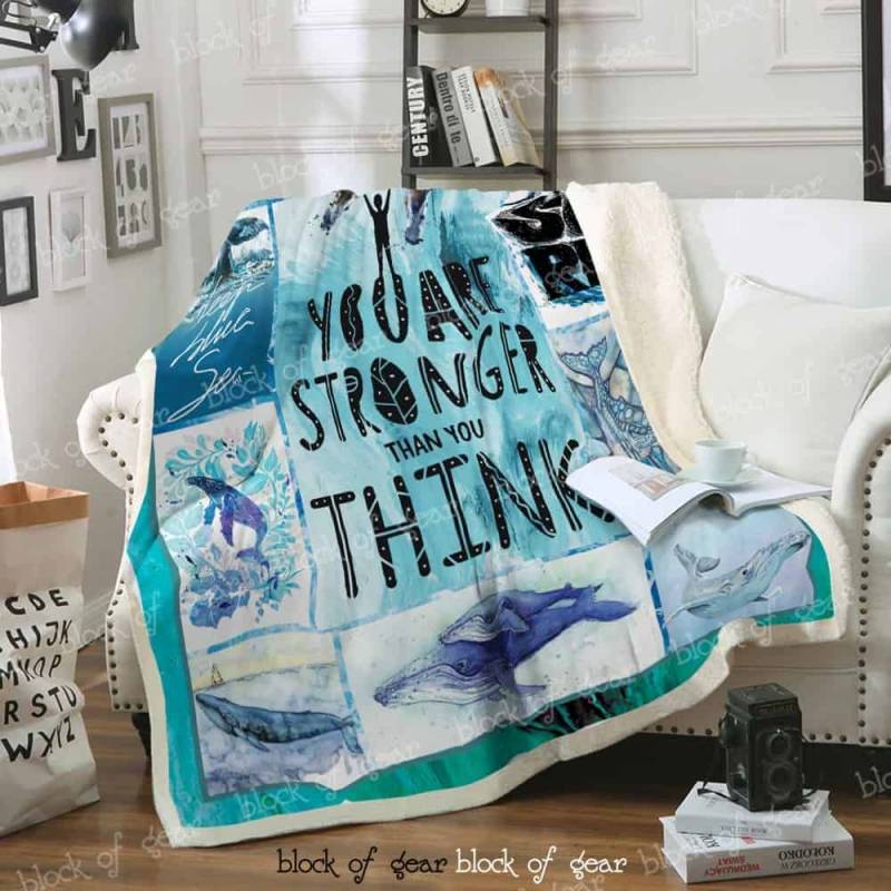 Humpback Whale You Are Stronger Than You Think JQQ1853 Fleece Blanket