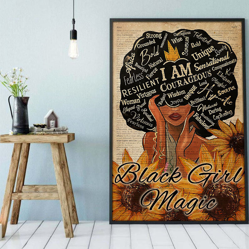 West Africa Custom Canvas Prints Modern Black History Month Poster Print Black Woman Illustration African Man Attractive Home Decor Canvas