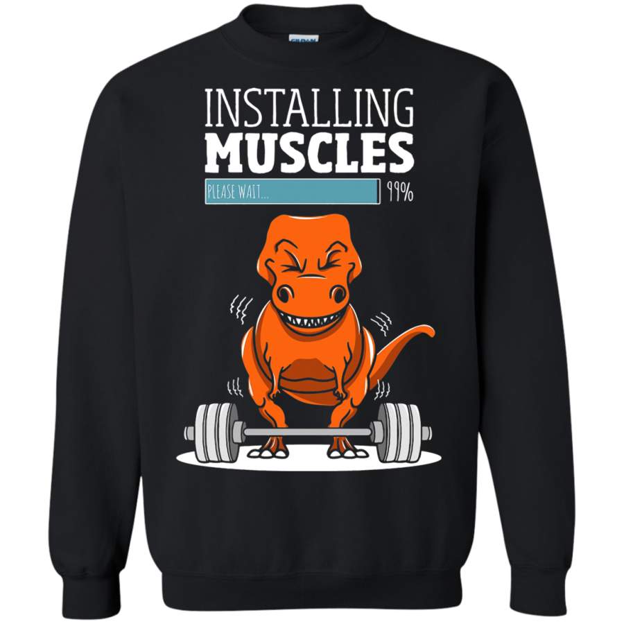 AGR Installing Muscles T-Rex Dinosaur At Gym Sweatshirt