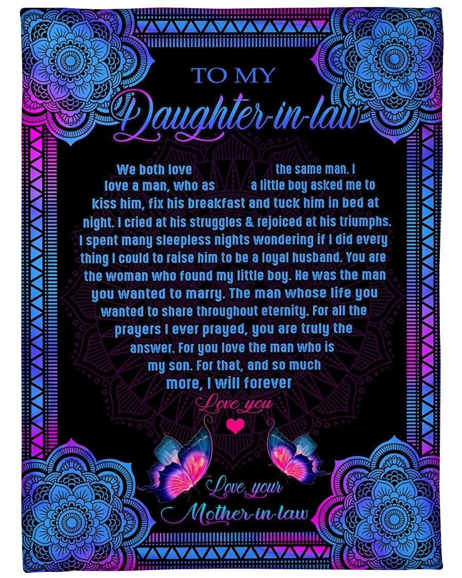 To My Daughter In Law I Will Forever Love You Fleece Blanket Gift For Daughter In Law Birthday Gift Family Gift Gift From Mother In Law To Daughter Home Decor Bedding Couch Sofa Soft And Comfy Cozy