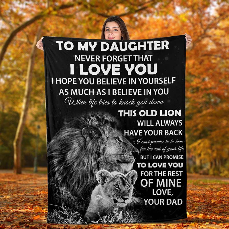 Skitongift Blanket For Sofa Throws, Bed Throws Blanket – Lion To My Daughter Never Forget That I L0Ve You I Hope You Believe In Yourself As Much As-Tt3103