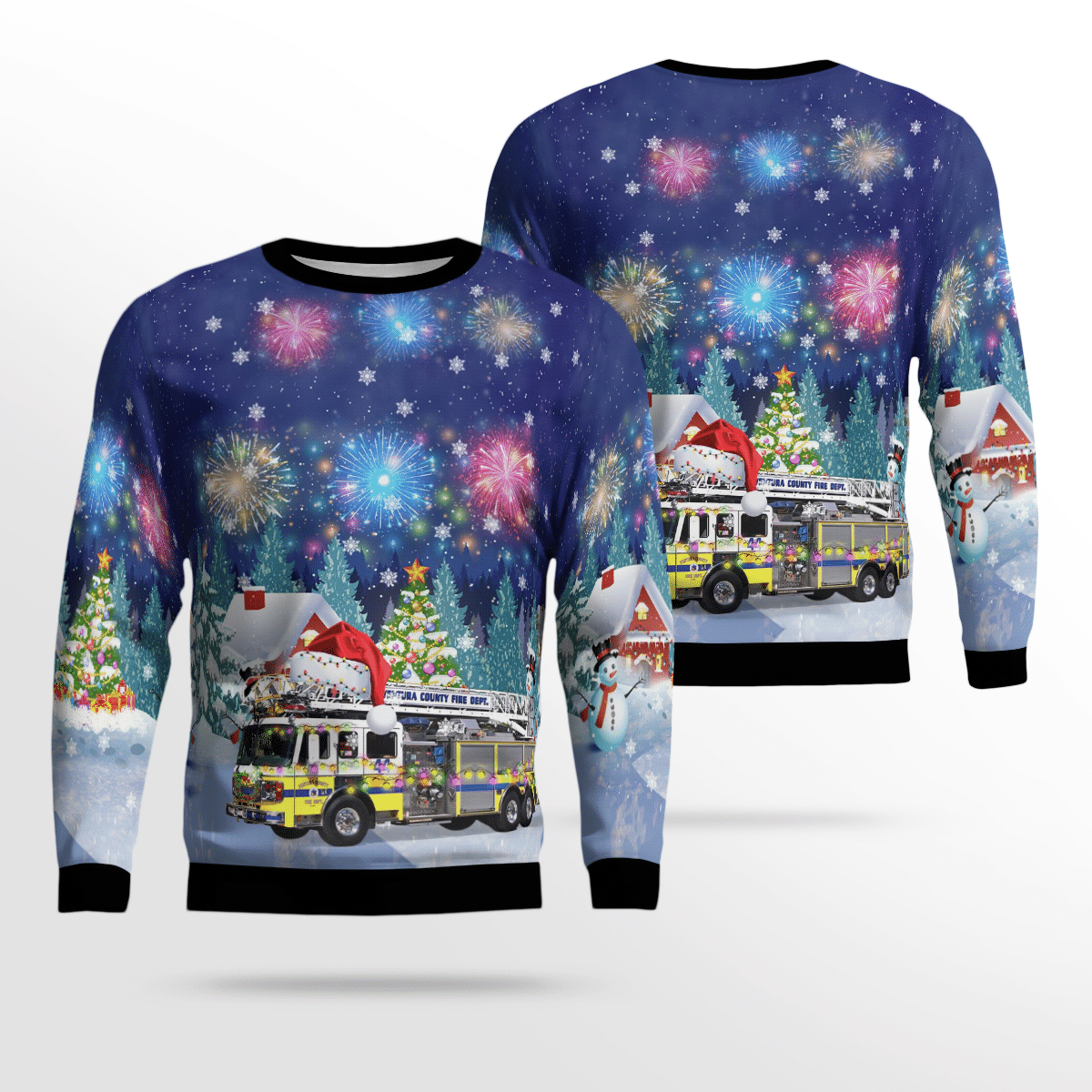 Ventura County Fire Department Christmas Ugly Sweater, All Over Print Sweatshirt