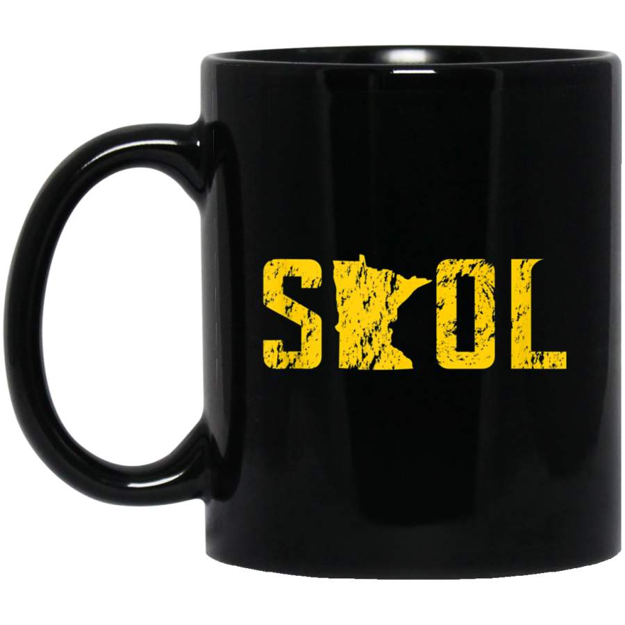 SKOL Helmet Distressed Viking Vintage Purple and Yellow Coffee Mug