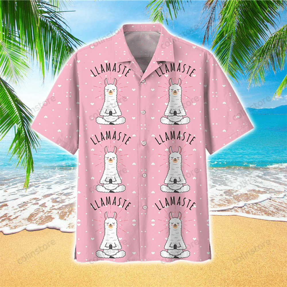 Llama Colorful Awesome Unisex Hawaii Shirt Aloha Ha69075