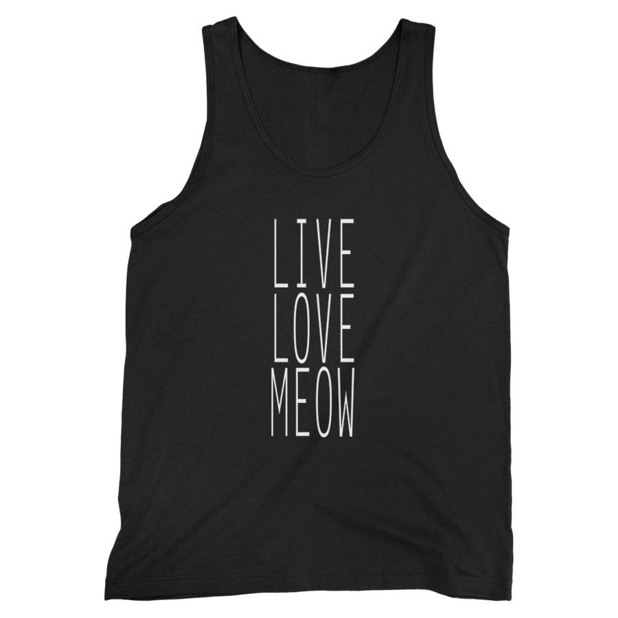 Live Love Meow Funny Kitten Lover Animal Cat Owner Man’s Tank Top Mens