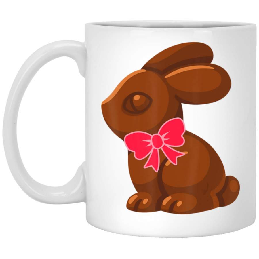 Chocolate Bunny Easter Day Rabbit Boys Girls Kids 11oz 15oz White Mug Happy Easter Day Funny Colors Eggs Bunny Ears Peeps Cute