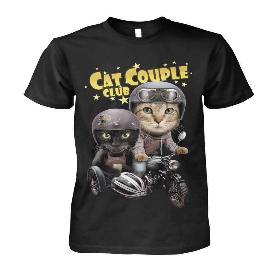 Standard Cotton and Polyester Printed Hoodie – Cat Couple