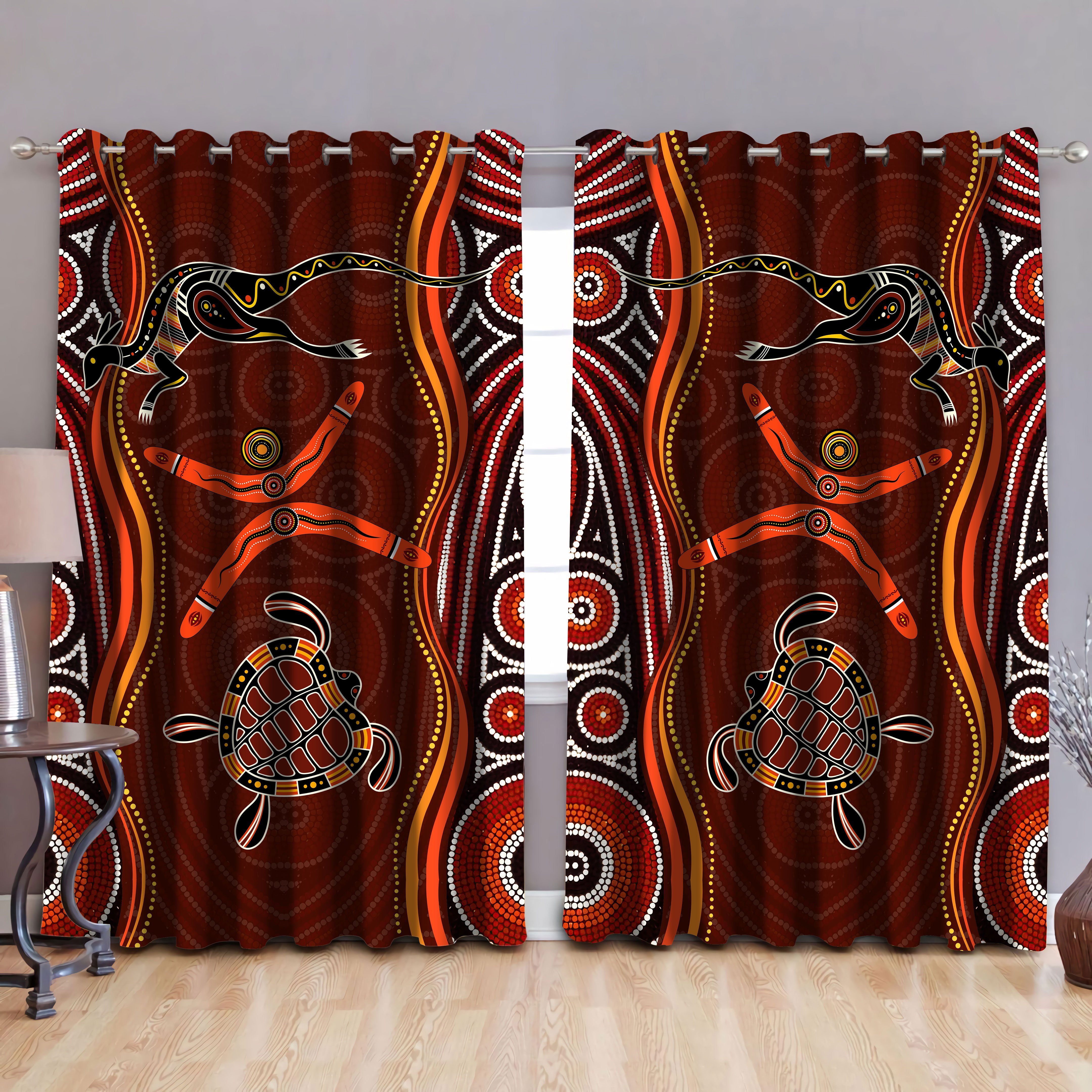 Aboriginal Naidoc Week Heal The Kangaroo And Turtle 3D Print Curtain