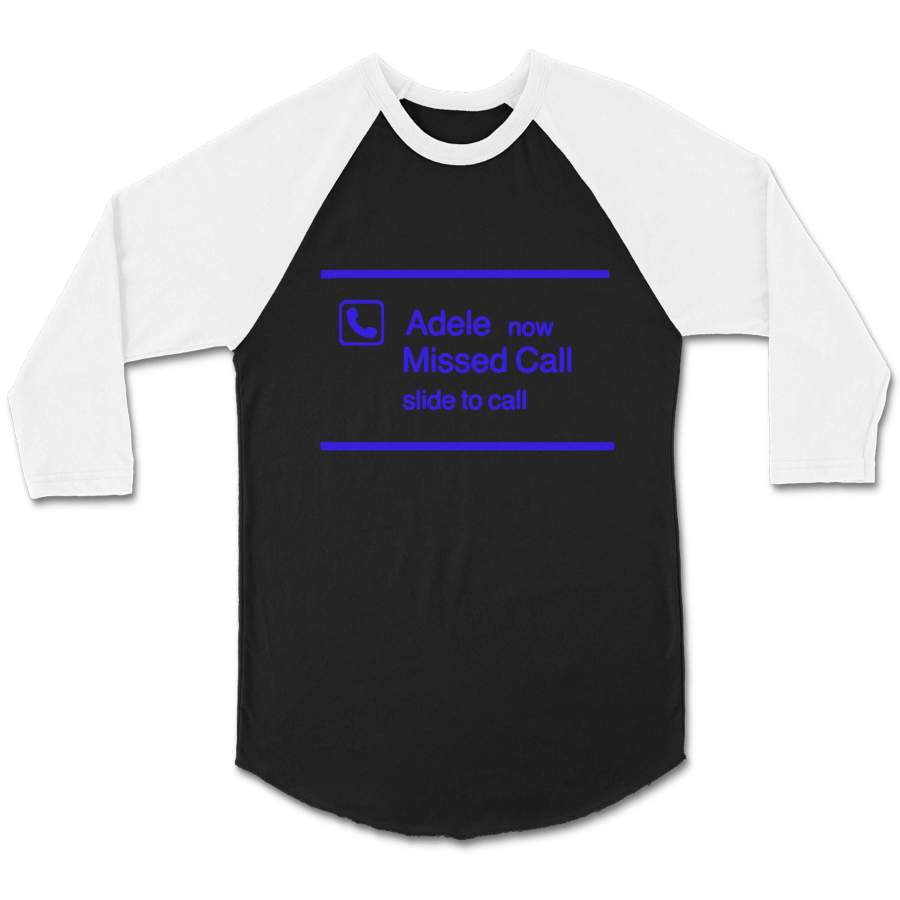 Adele Missed Call Hello Lyrics For Adele Fan Gift Unisex 3/4 Sleeve Baseball Tee T-Shirt