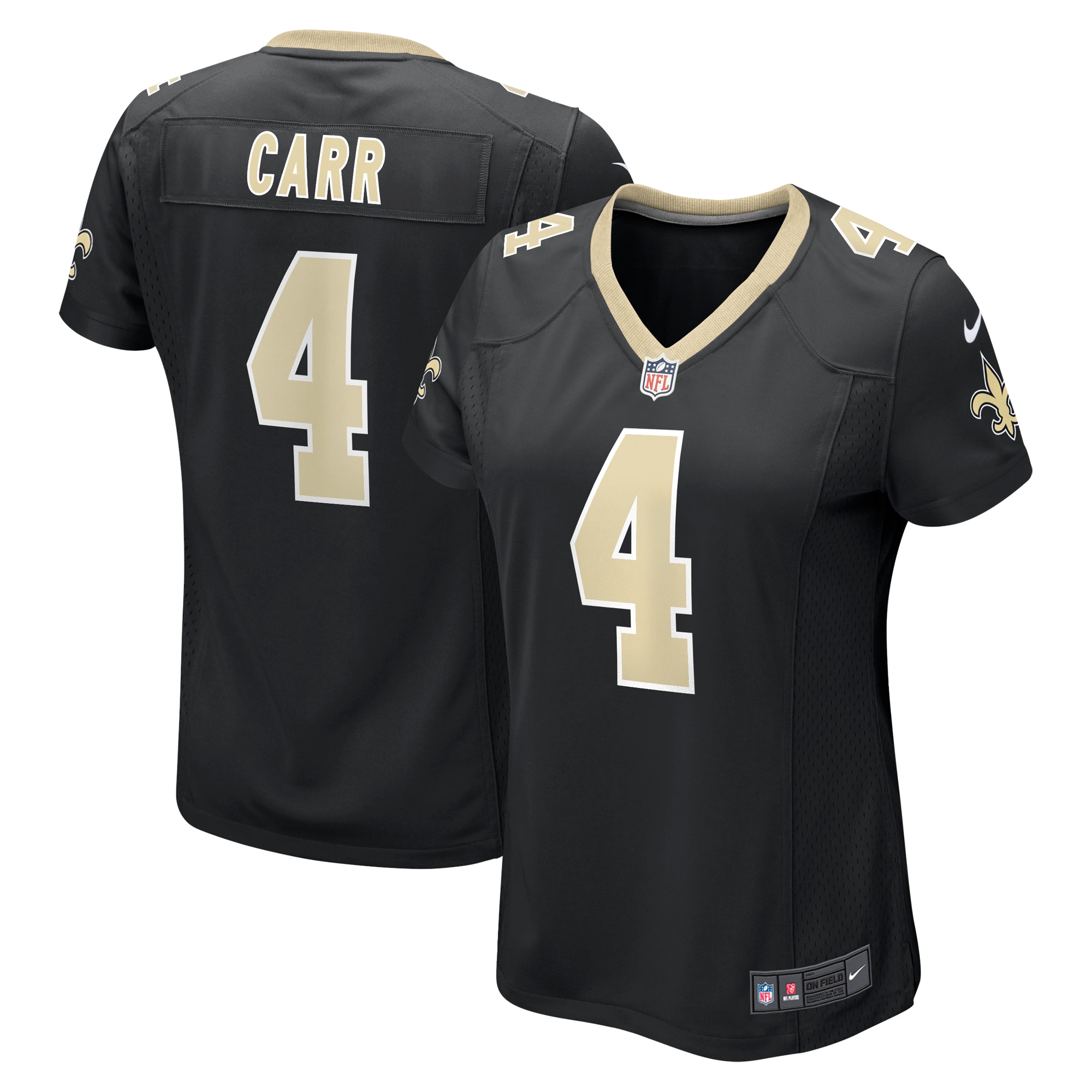 Women’s New Orleans Saints Derek Carr Black Game Jersey