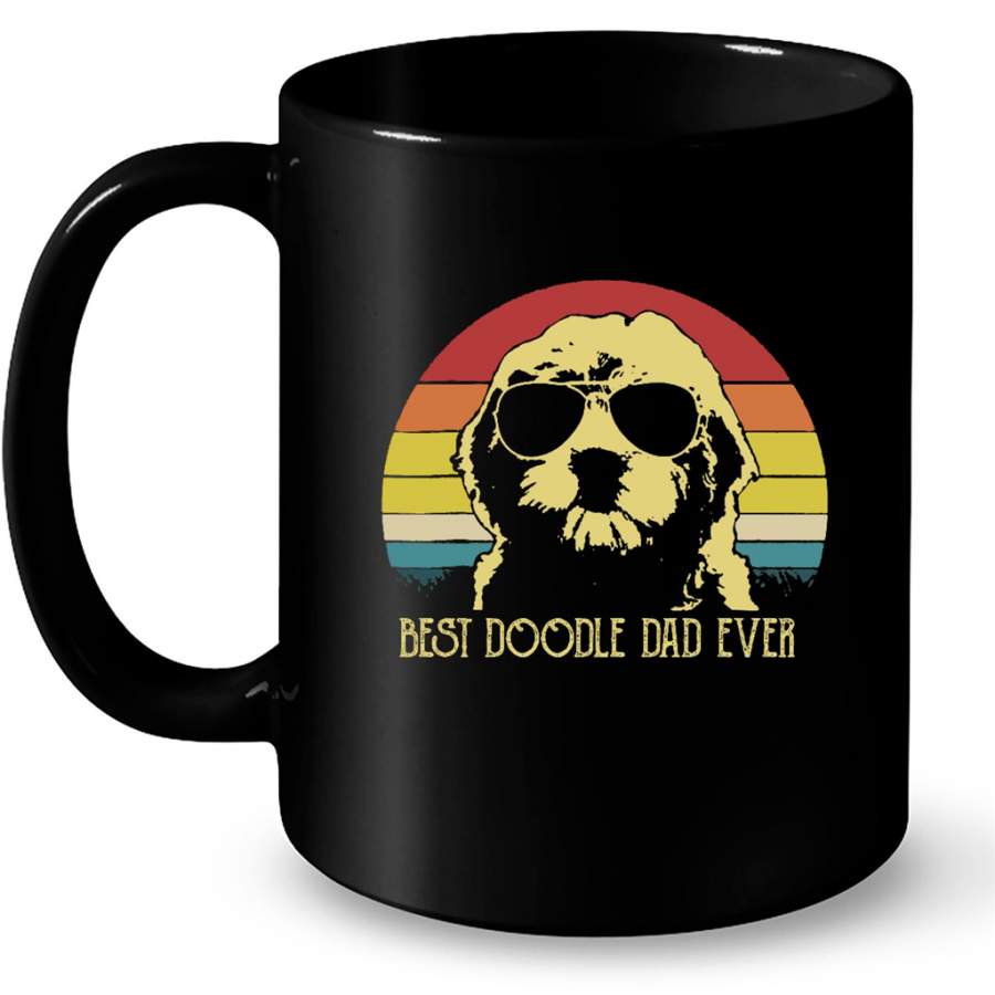 Best Doodle Dad Ever, Father’s Day Gift, Classic Vintage, Dog Lover B – Full-Wrap Coffee Black Mug