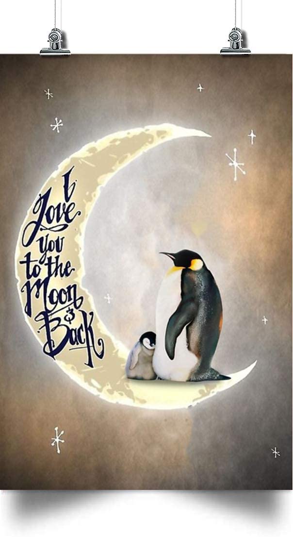 Vertical Poster – Penguins I Love You To The Moon And Back – Home Decoration Poster, Wall Poster, Home And Room Decoration, Gifts For Friends And Relatives, Souvenirs.