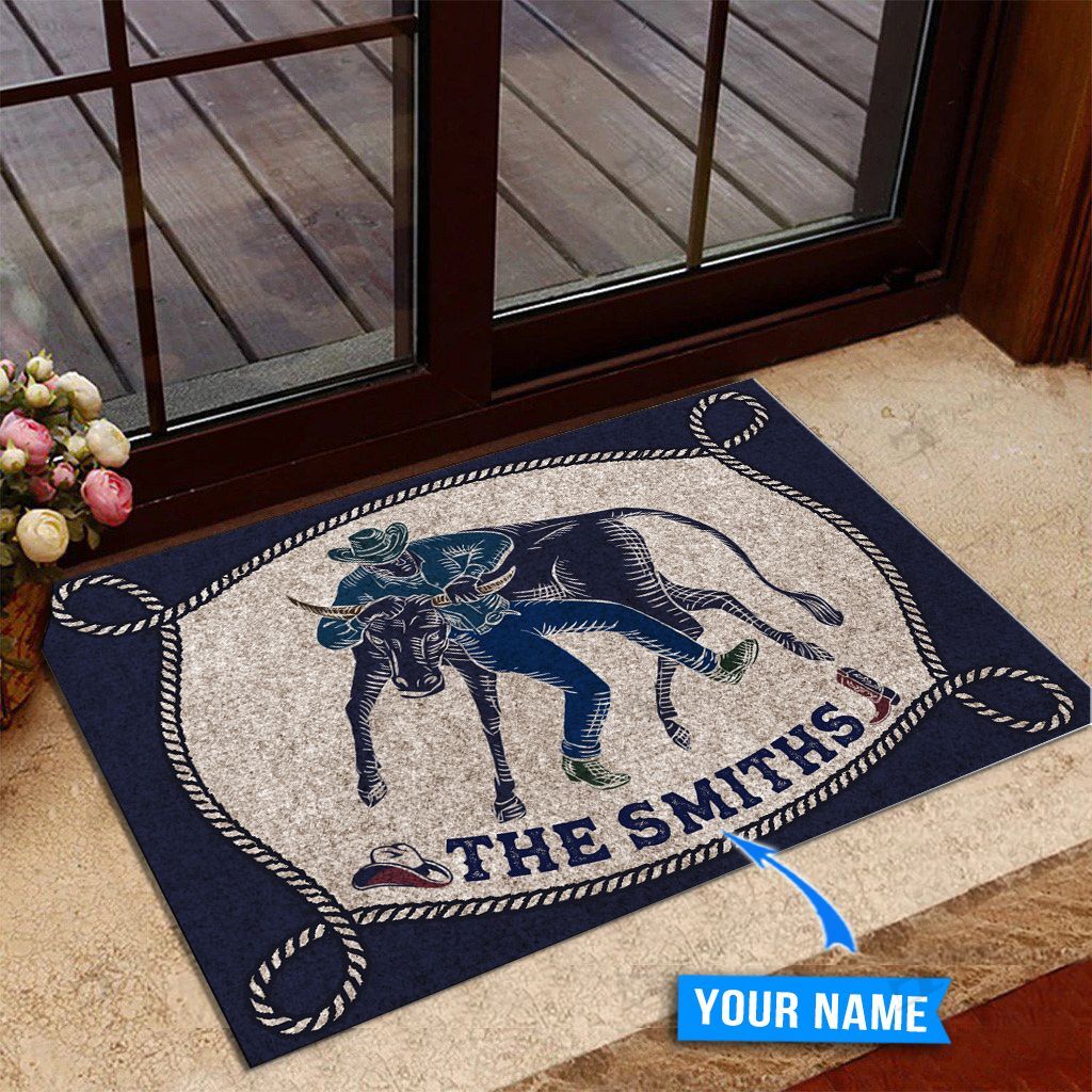 Steer wrestling Personalized Doormat DVJ20112004