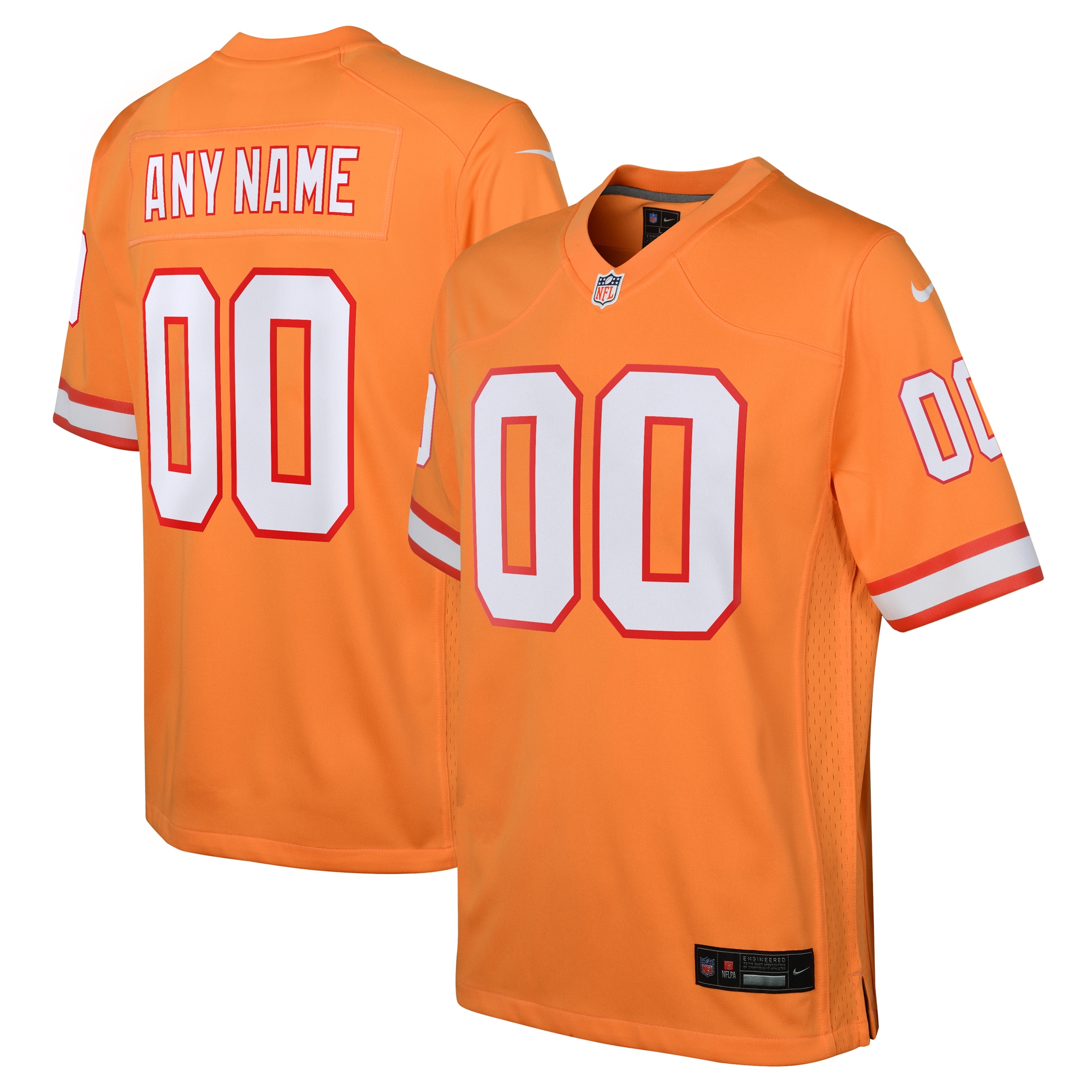 Tampa Bay Buccaneers Youth Custom Throwback Game Jersey – Orange