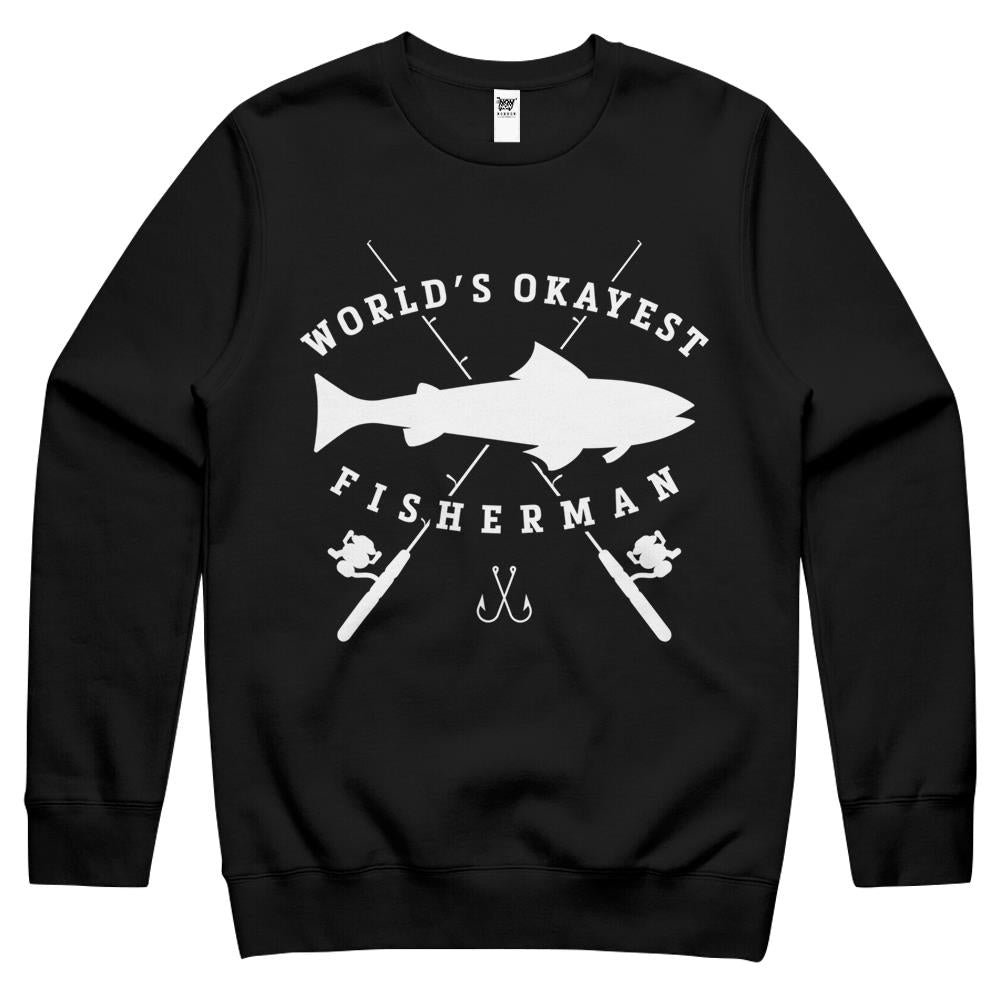 Worlds Okayest Fisherman Retirement Crewneck Sweatshirt