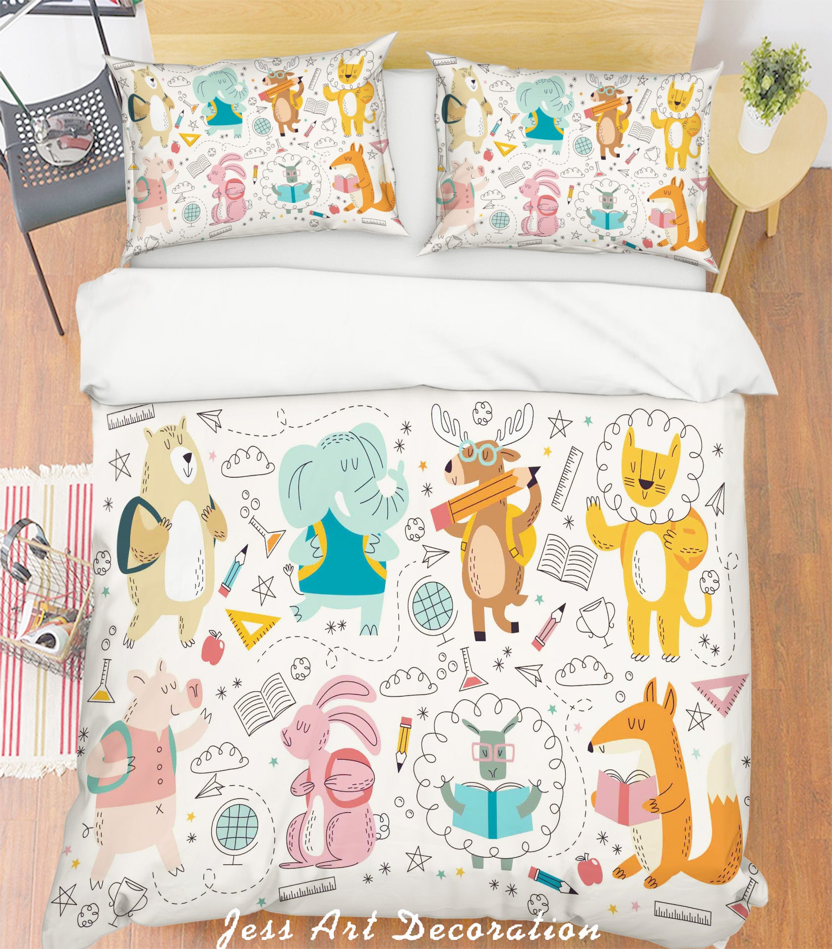 3D Cartoon Animals Quilt Cover Set Bedding Set Pillowcases  67