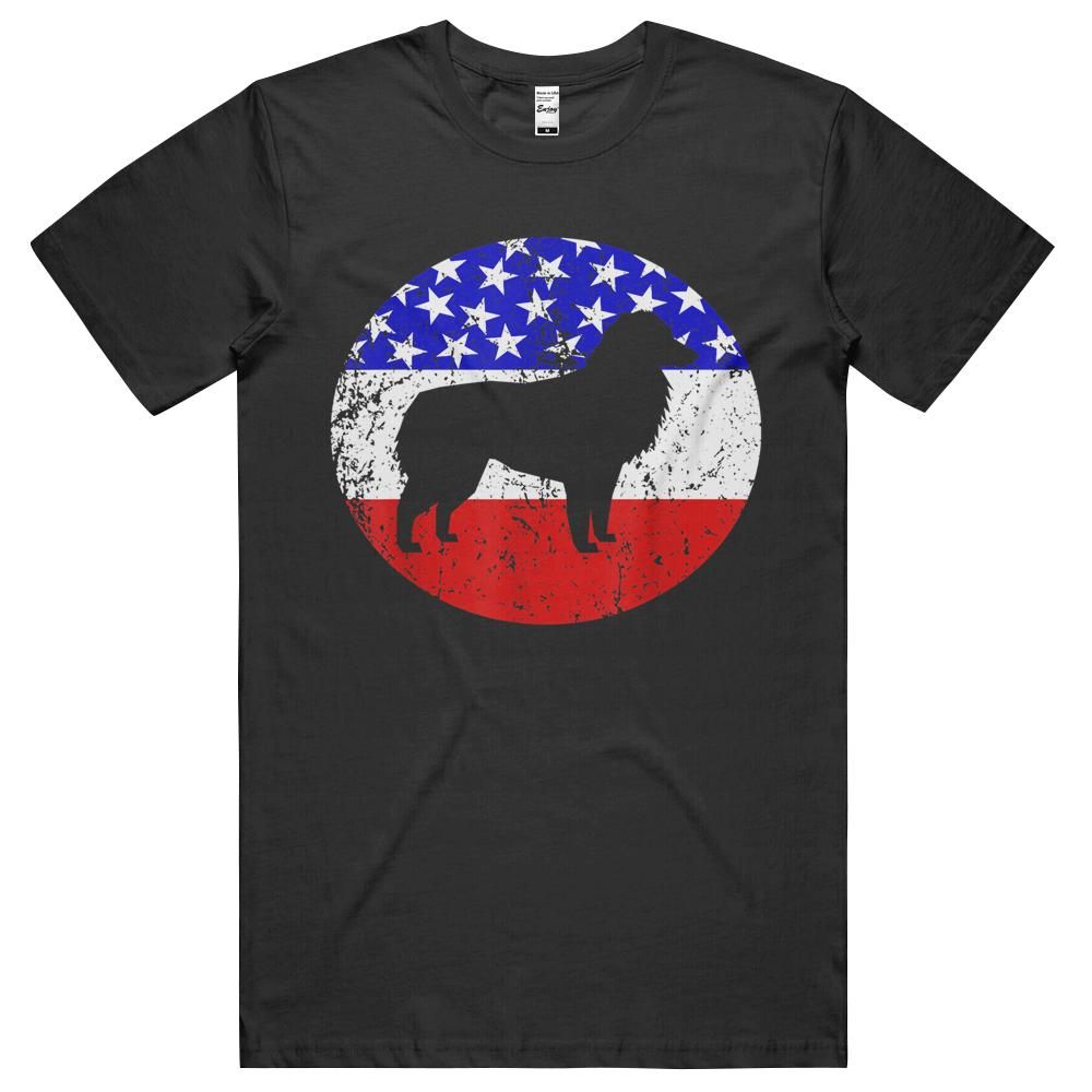 American Flag Australian Shepherd Vintage Retro Aussie Dog T-Shirt, Hoodie, Long Sleeve Tee