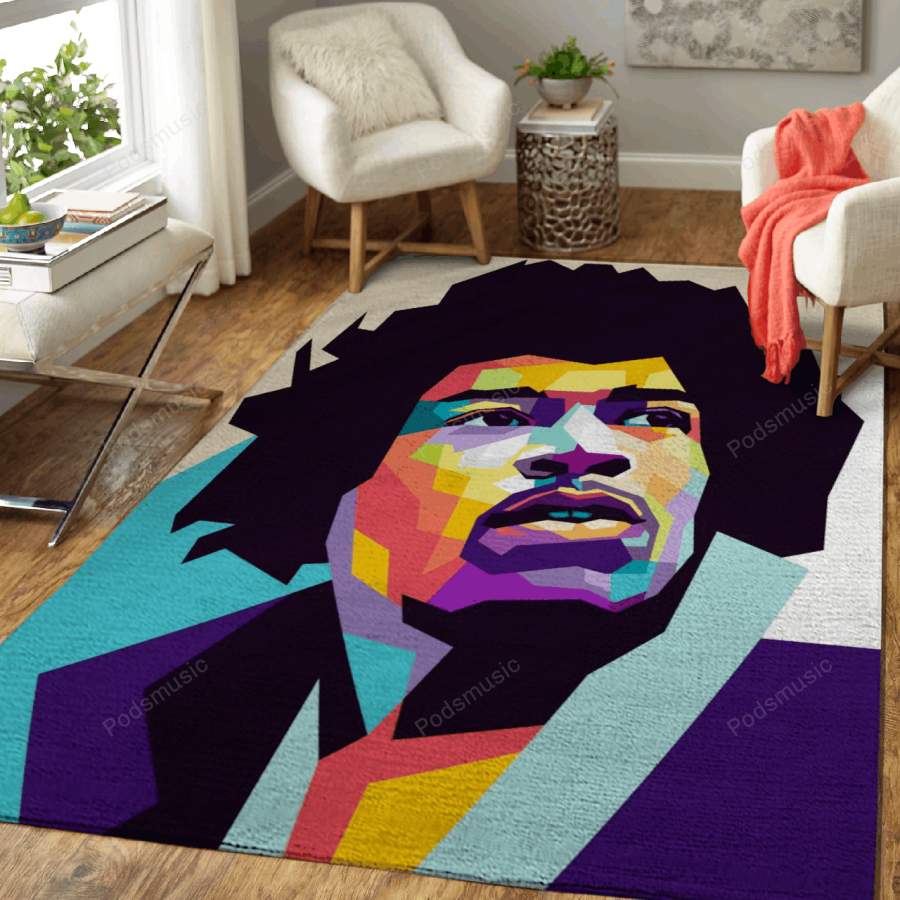 Jimi Hendrix – Music Legend Art For Fans Area Rug Living Room Carpet Floor …