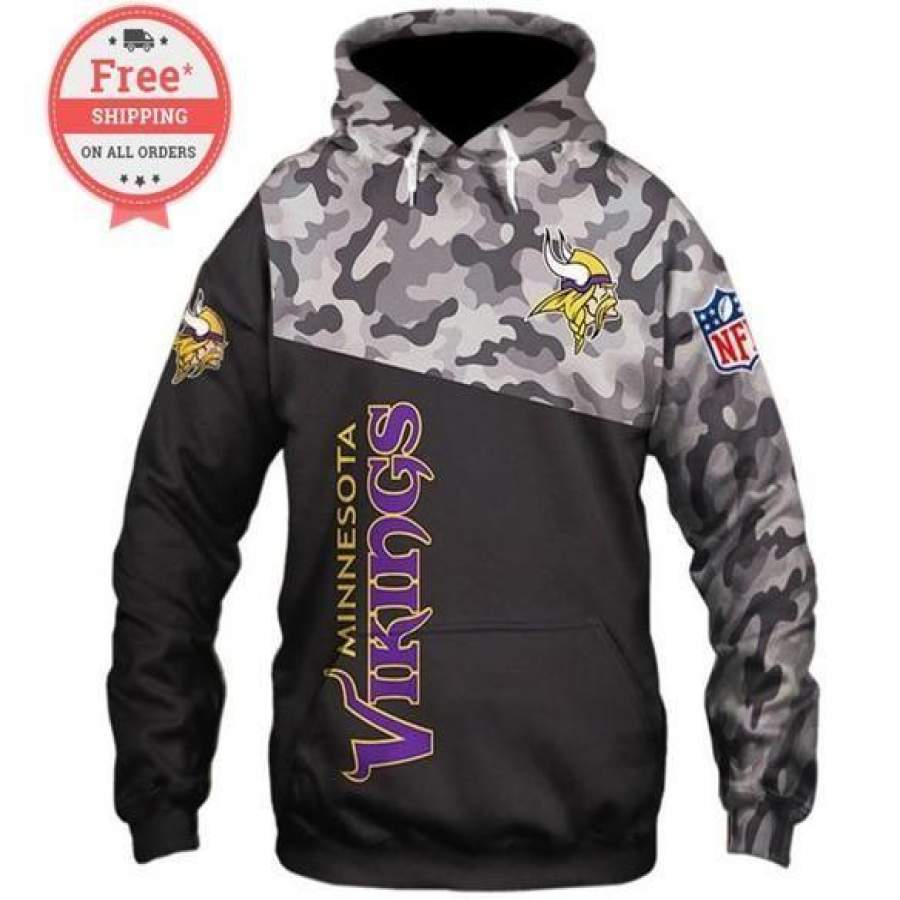 Minnesota Vikings Sweatshirts Print Unisex Hoodie Unisex 3D All Over Print