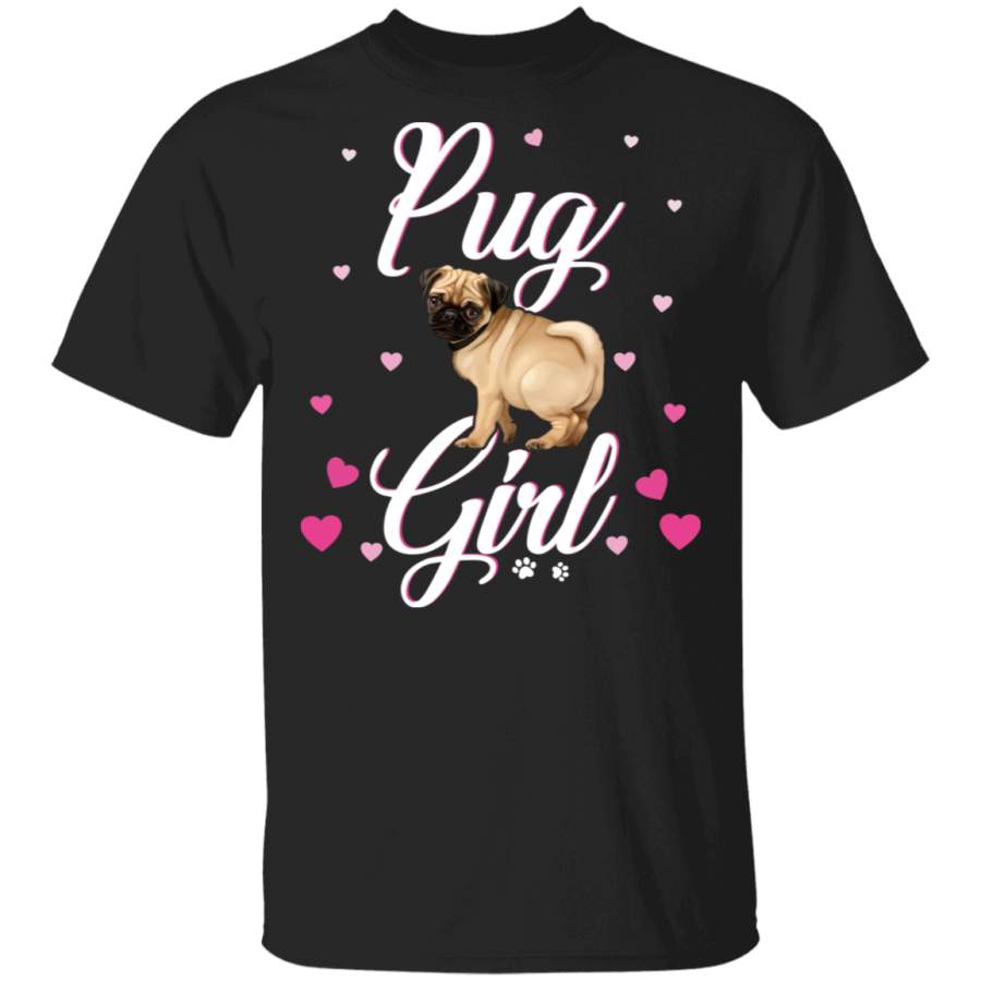 Pug Girl Women Puppy Mom Dog Mama Lover T-Shirt