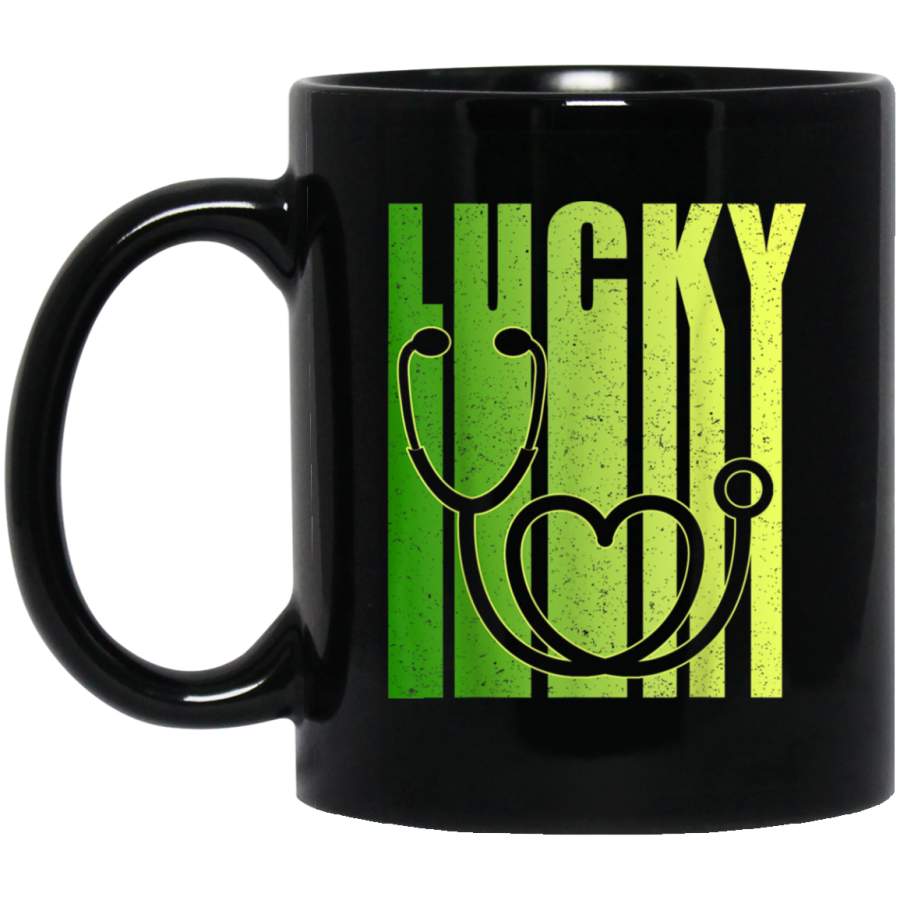 Funny Vintage Lucky Irish Nurse St Patricks Day Gift Mug