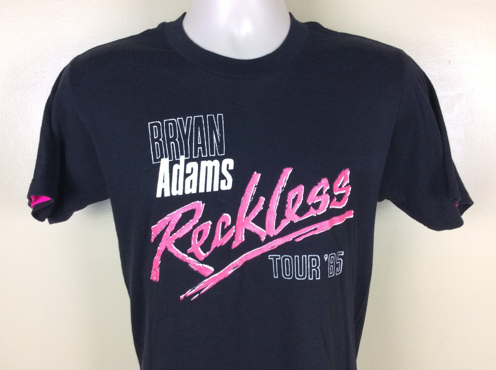 Vtg 1985 Bryan Adams Reckless Tour 85 Concert T Shirt Black Sm 80S Pop Rock Band