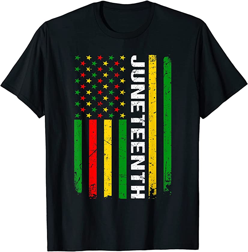 Freeish Since 1865 Juneteenth Flags Black Queen Melanin Afro T-Shirt