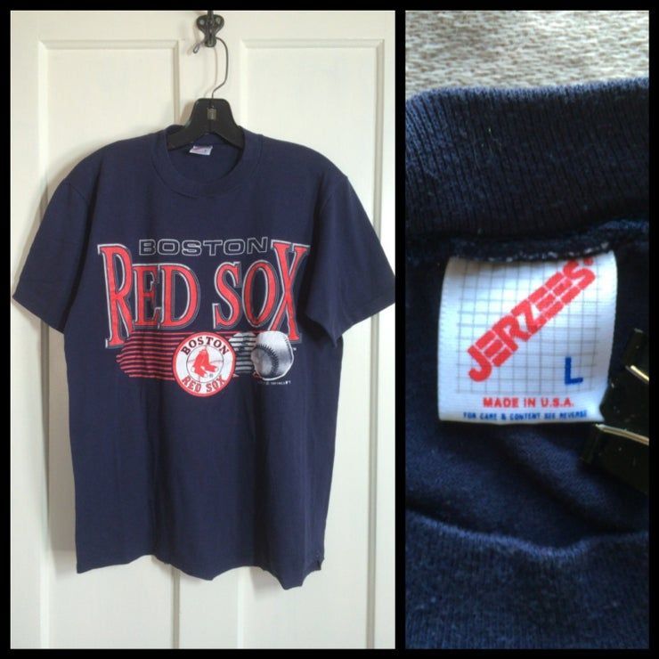 Vintage 1990S Boston Red Sox Old Logo 7 Baseball Shirt