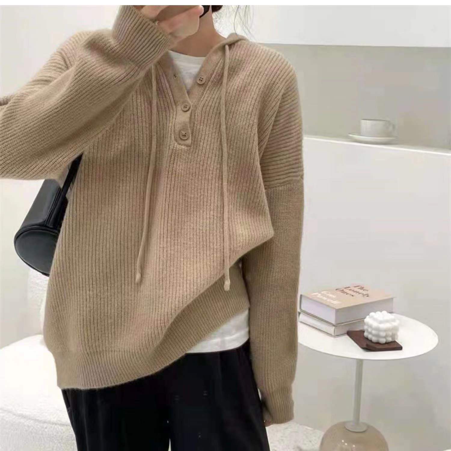 2022 women’s Hoodie Pullover casual cashmere sweater fashion loose cashmere Pullover Sweater loose jump alx