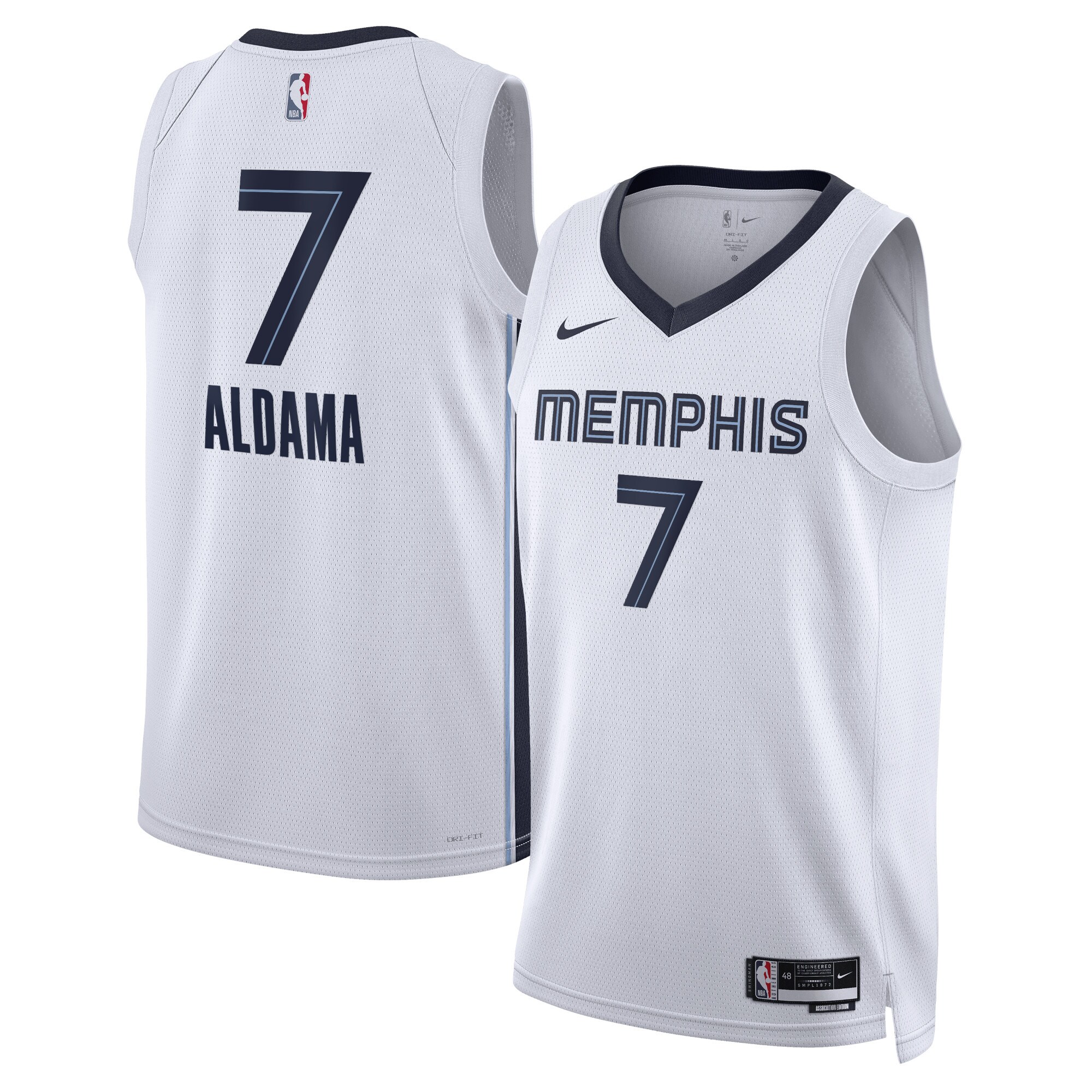 Memphis Grizzlies Association Edition Swingman Jersey – White – Santi Aldama – Unisex