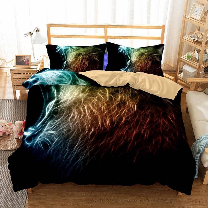 Animal Lion Printed Coveret Comforter Cover Bedroom PillowsQueens 3D Customize Bedding Set Duvet Cover SetBedroom Set Bedlinen