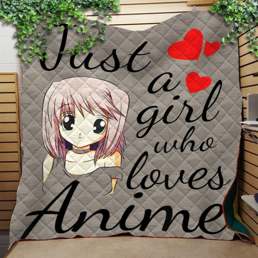 Custom Blanket Just a Girl Who Loves Anime Blanket – Quilt Blanket