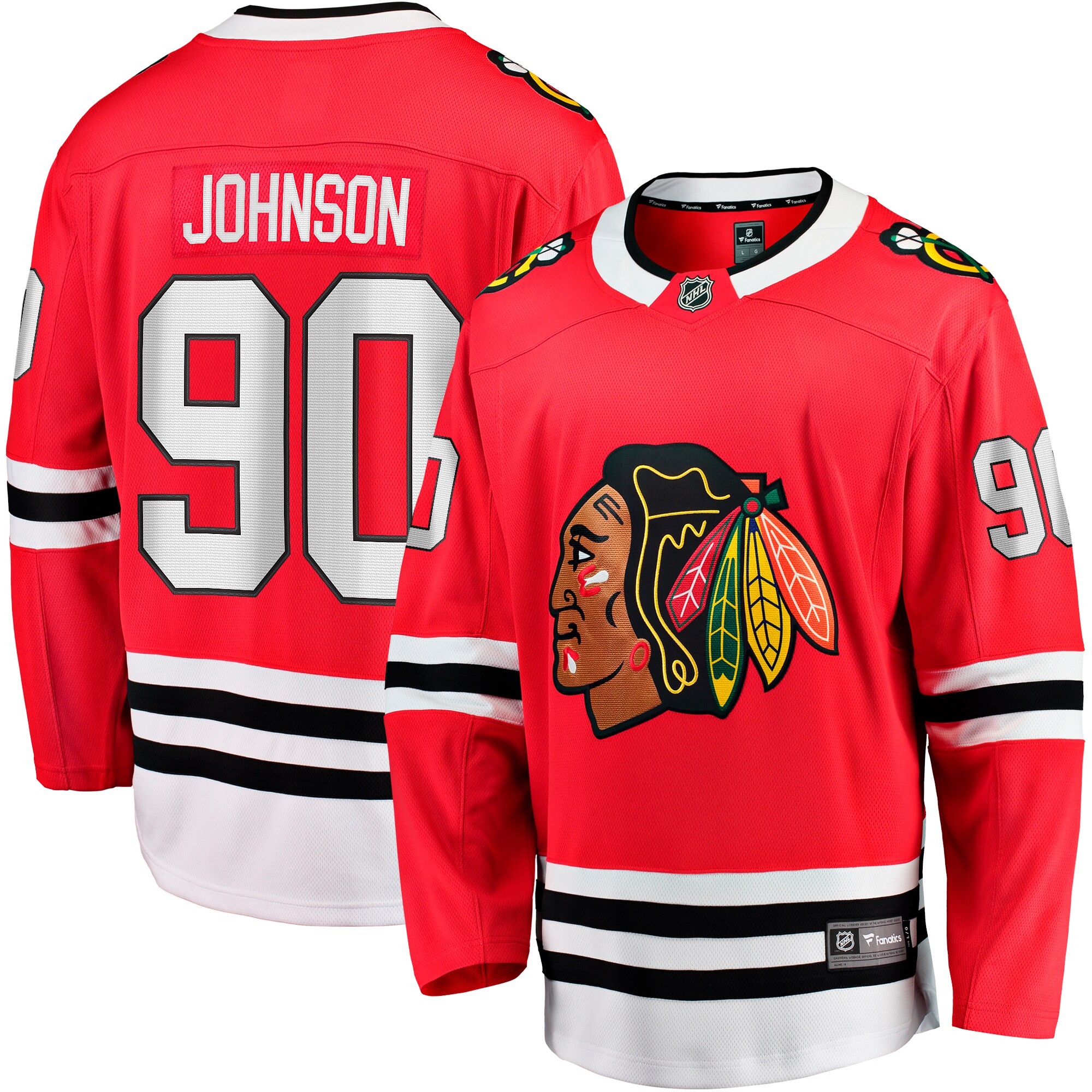 Men's Chicago Blackhawks Tyler Johnson Red Home Team Breakaway Player Jersey