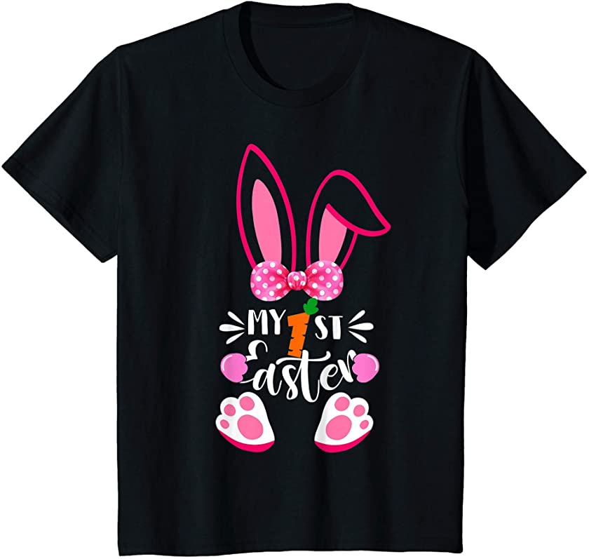 Kids My 1st Easter Cute Bunny Rabbit First Easter Day Baby Girls T-Shirt