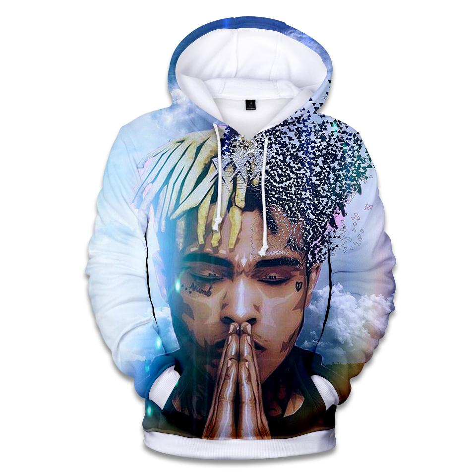 XXXTentacion Hoodies – Solid Color Rapper XXXTentacion Commemorate Icon Blue Hoodie