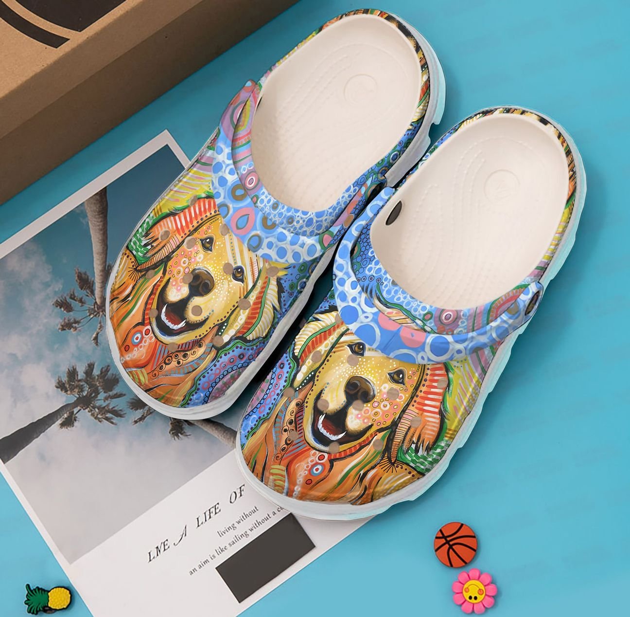 Golden Retriever Personalized Clog, Custom Name, Text, Color, Number Fashion Style For Women, Men, Kid, Print 3D Golden Retriever Dog