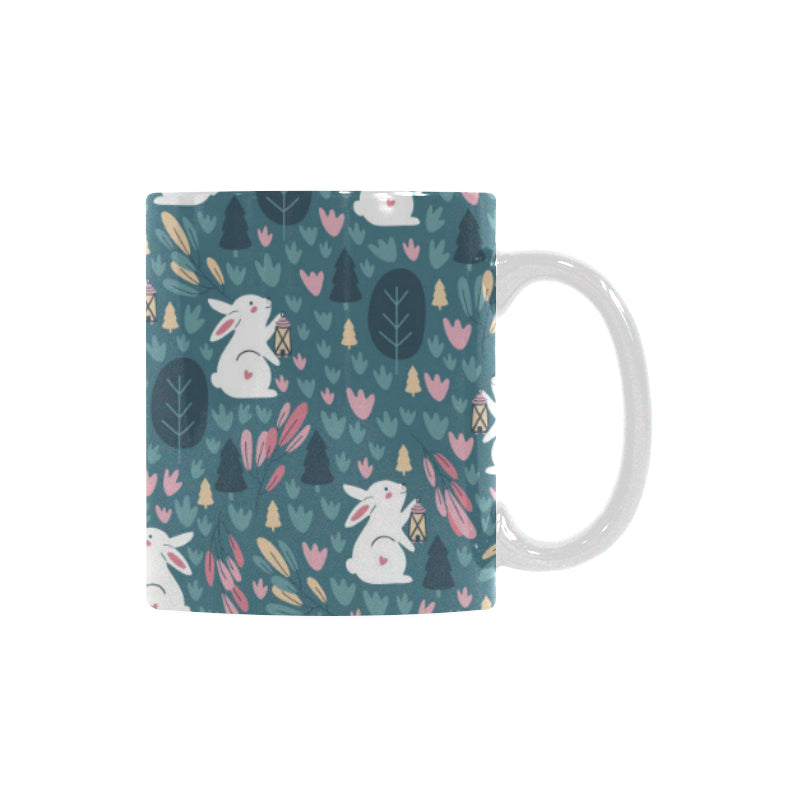 Cute rabbit pattern Classical White Mug (Fulfilled In US)