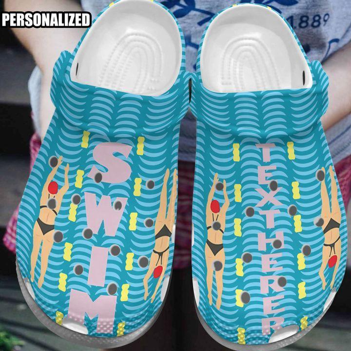 Swimming Personalize Clog, Custom Name, Text, Fashion Style For Women, Men, Kid, Print 3D I Love Swimming 1