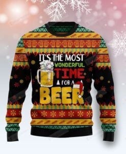 Beer Season Ugly Christmas Sweater, All Over Print Sweatshirt