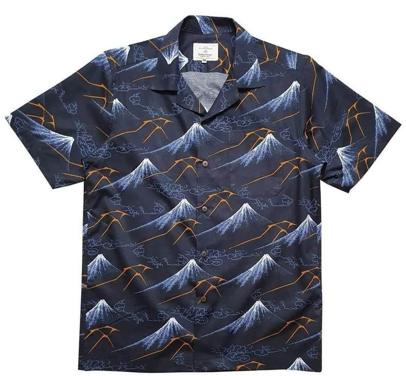 Mountain Navy Blue Unique Design Hawaii Shirt Ha22205