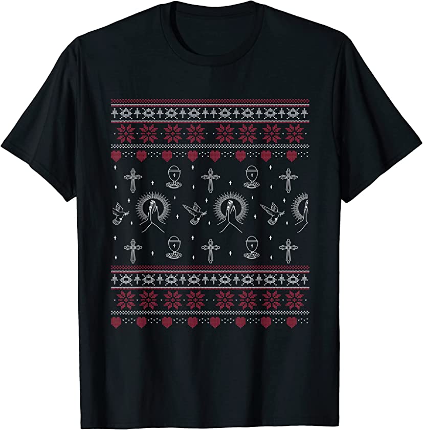 Ugly Christmas Christian Religion Santa Claus New Year Faith T-Shirt