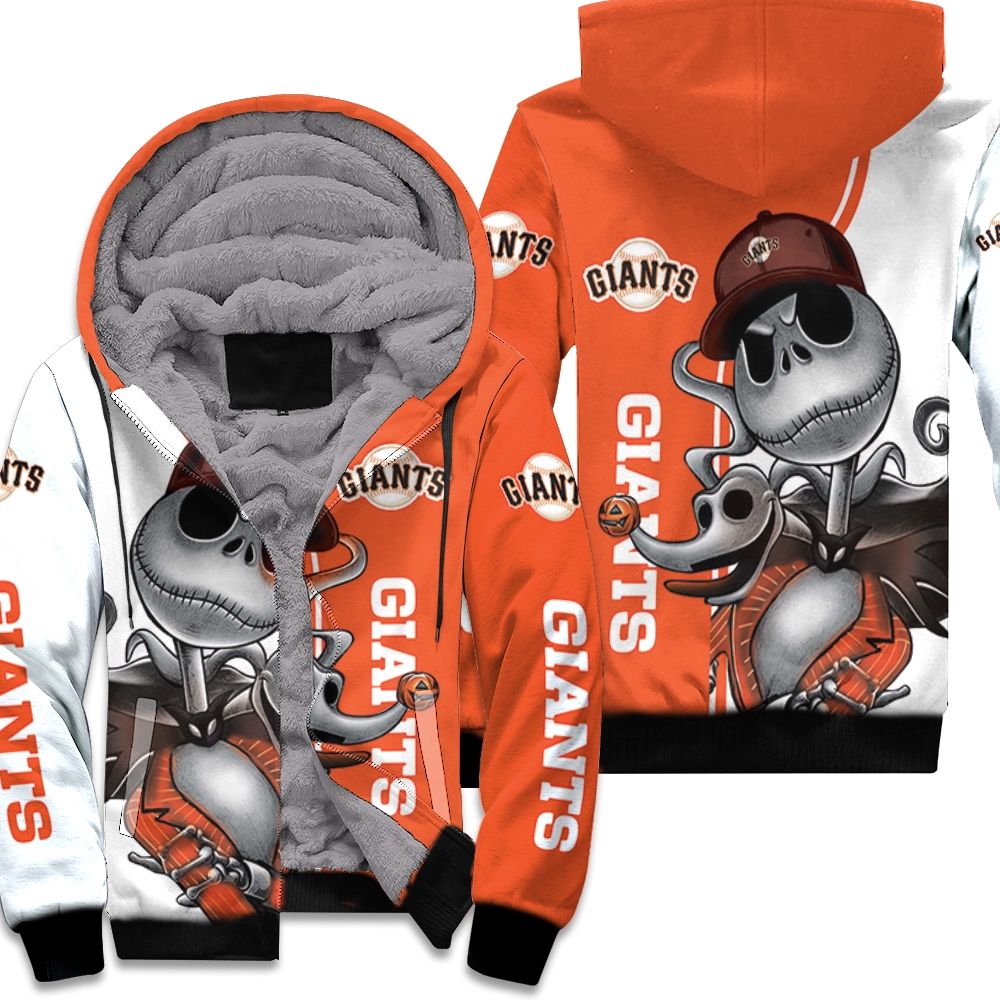 San Francisco Giants Jack Skellington And Zero Fleece Hoodie