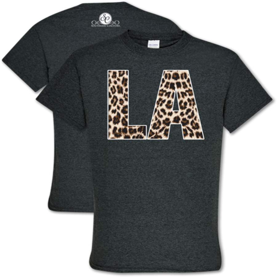 Southern Couture Soft Collection Leopard Louisiana T-Shirt