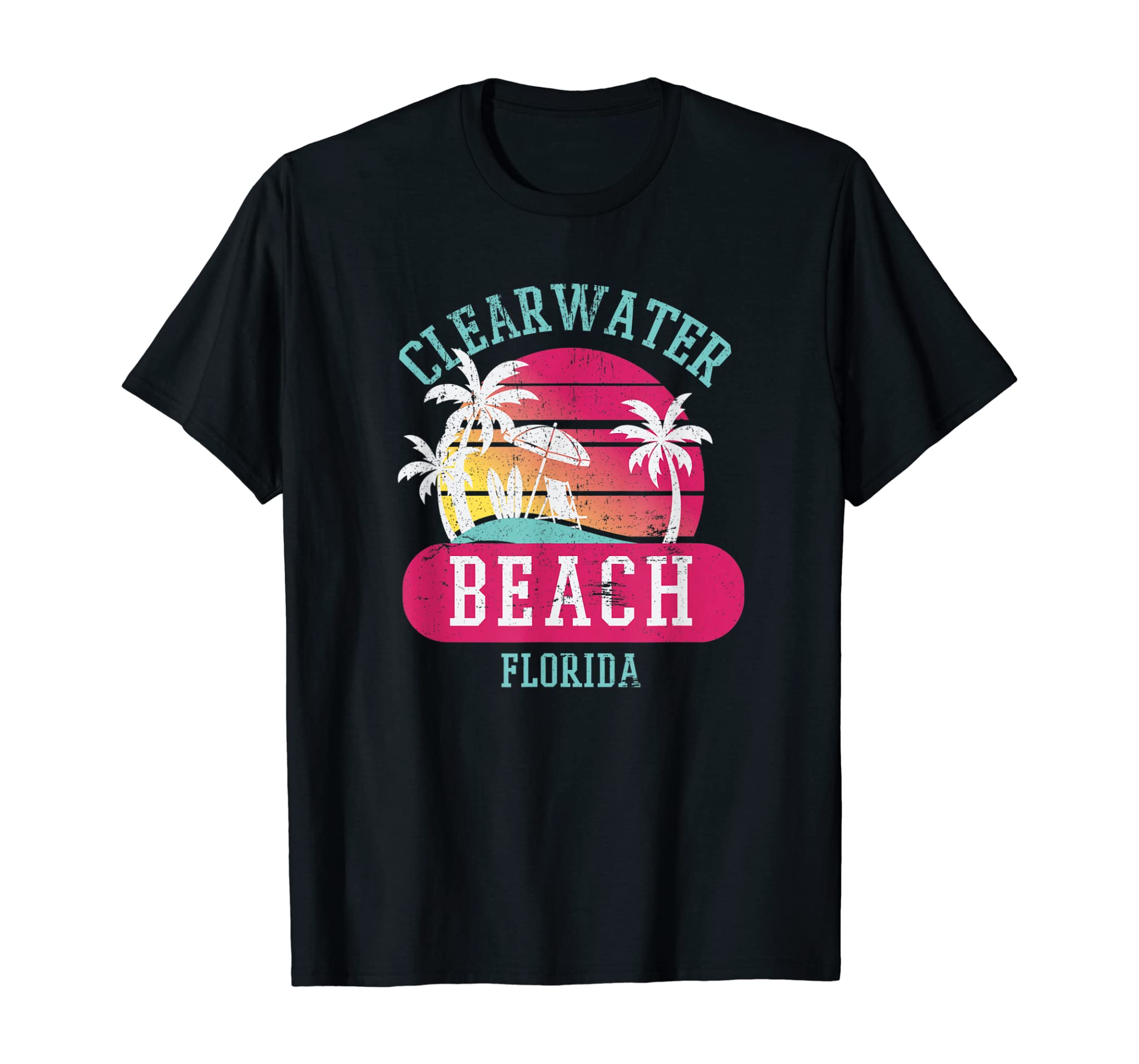 Retro Cool Clearwater Beach Original Florida Sunset Beaches T-Shirt