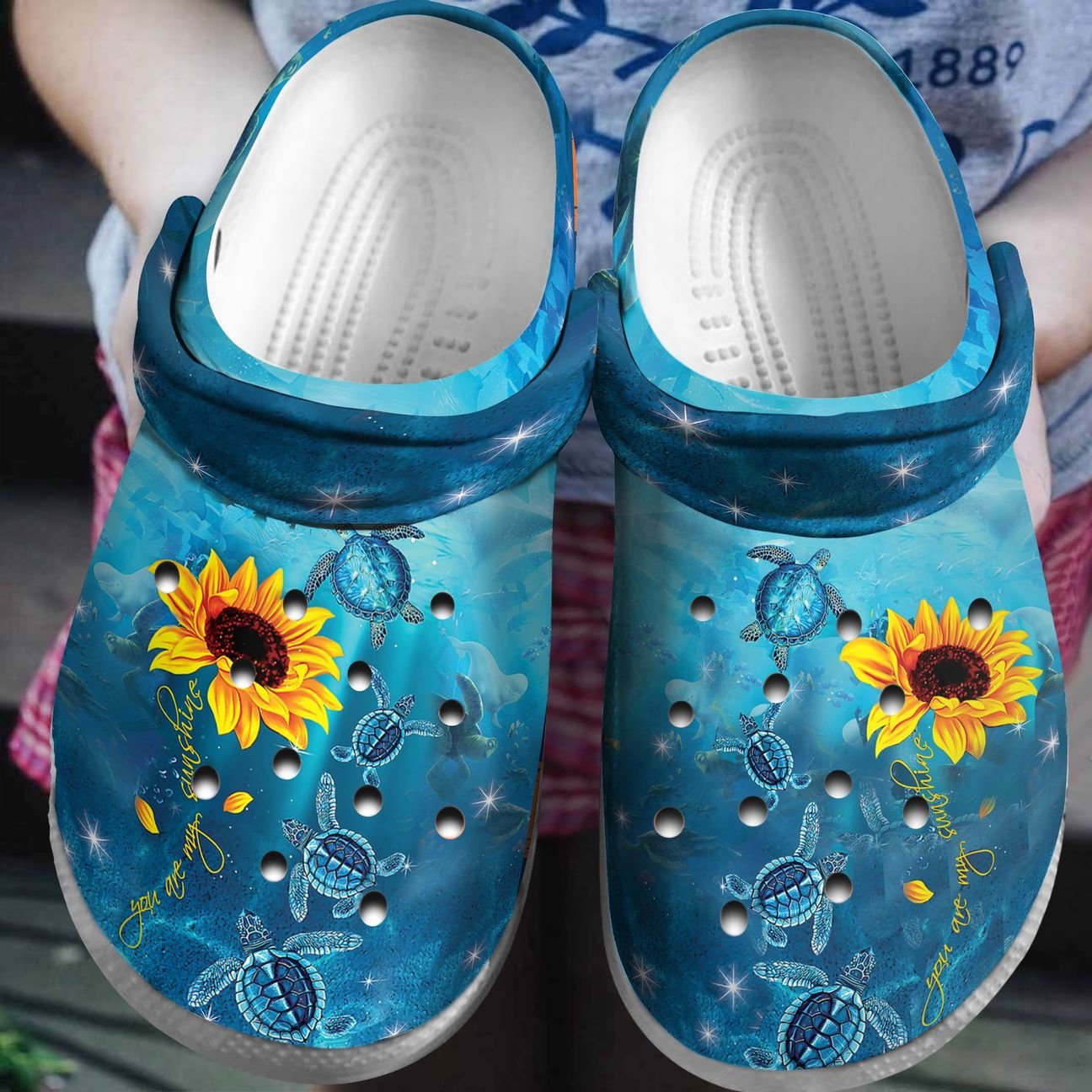 Turtle Personalized Clog, Custom Name, Text, Color, Number Fashion Style For Women, Men, Kid, Print 3D You Are My Sunshine