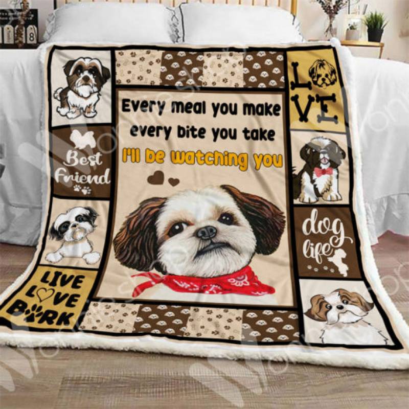 Shih Tzu Dog Sherpa Blanket NOV1803 68O51